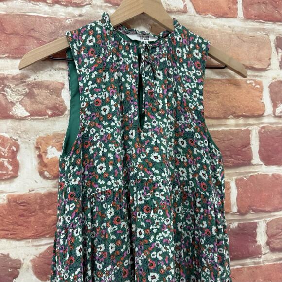 Steve Madden BB Dakota Dress Women's XS Green Multicolor Ditsy Floral Popover - Picture 5 of 9